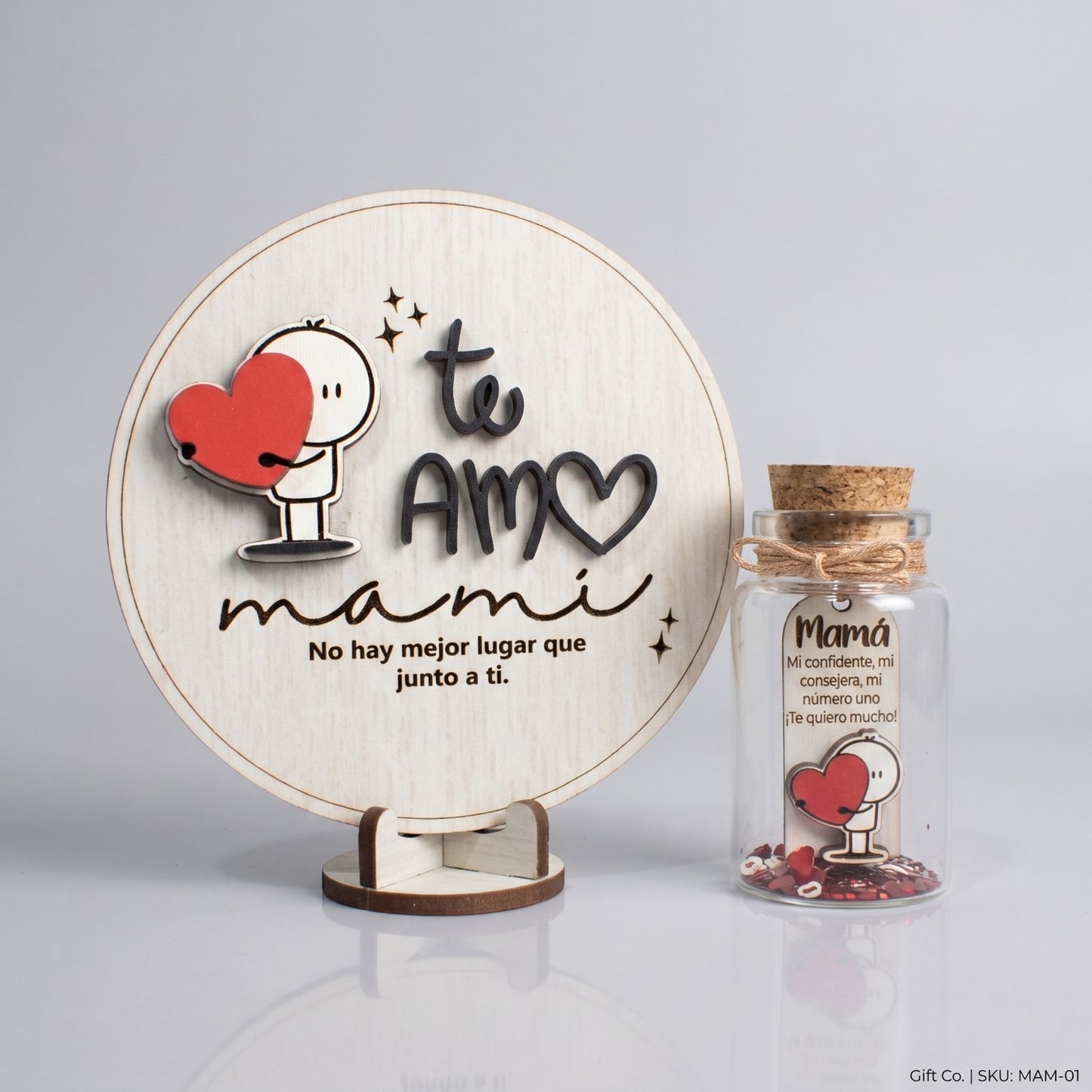 Placa de Madera con Botellita "Te Amo Mami" Regalo