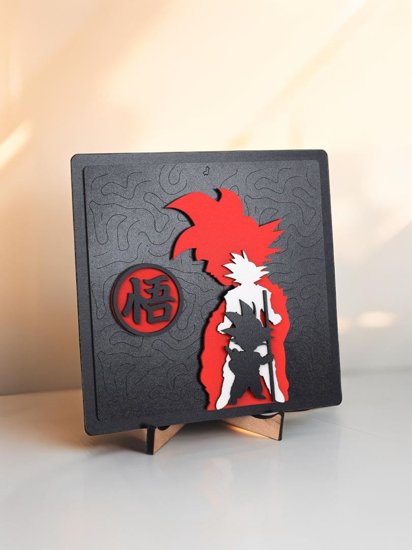 Cuadro Goku evolución de edades personalizado para escritorio y regalo anime
