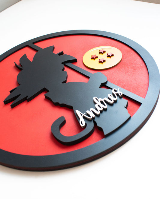 Cuadro Personalizado en MDF de Dragon Ball con Goku Niño