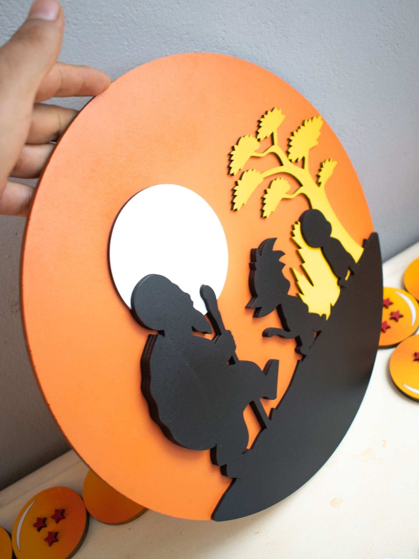 Cuadro Personalizado en MDF de Dragon Ball con Roshi, Goku y Krilin