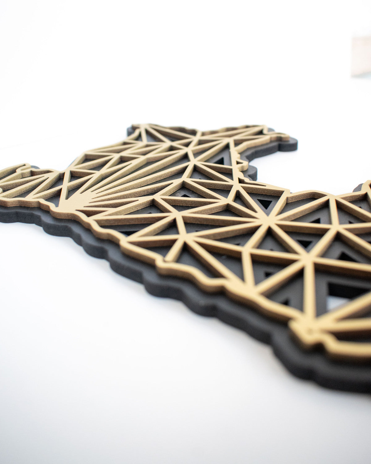 Cuadro Mapa del Perú negro y dorado en madera MDF