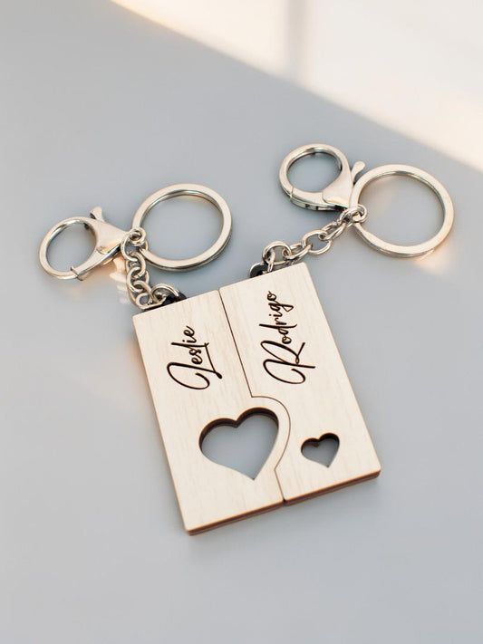Llaveros para pareja con nombres personalizados duo perfecto pack x 2 unidades
