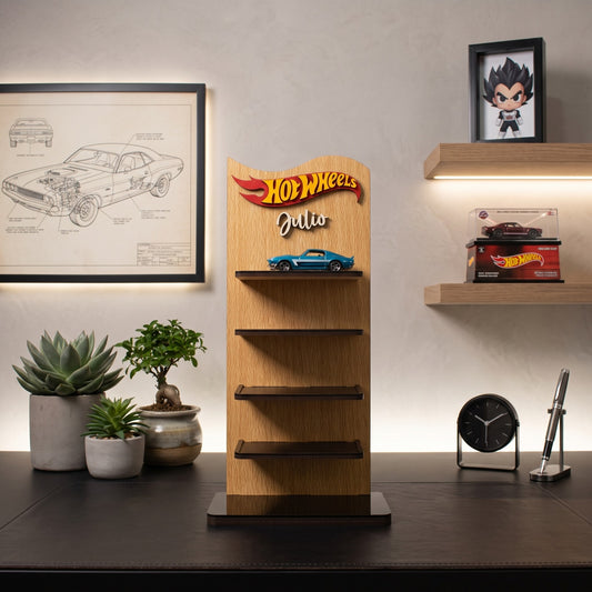 Organizador Exhibidor de Escritorio para Autos a Escala 1:64 Personalizado en Madera