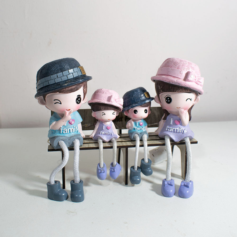 Figura Decorativa Familia en Banco de MDF Personalizable - Adorno Hogar