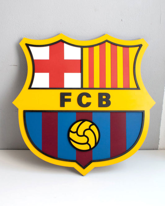 Cuadro Escudo Barcelona a colores en MDF – Decoración 3D para Fanáticos