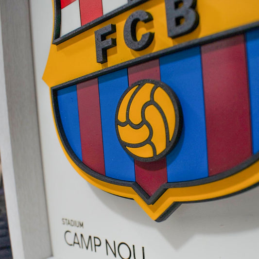 Cuadro 3D Club de Fútbol Barcelona - Escudo en Relieve MDF20x25cm