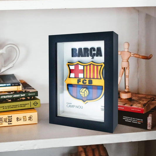Pack shadow box 3D barcelona + llavero barcelona MDF