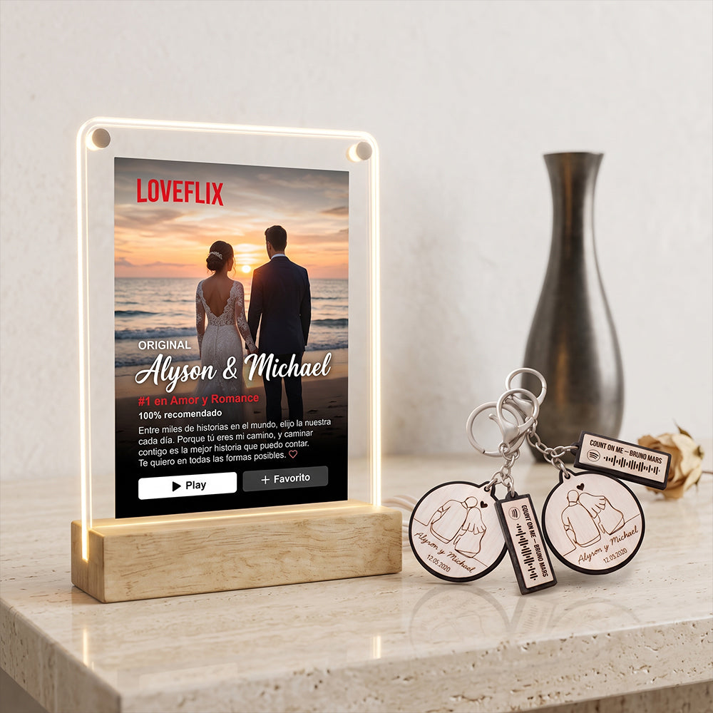 Loveflix personalizado con iluminacion LED