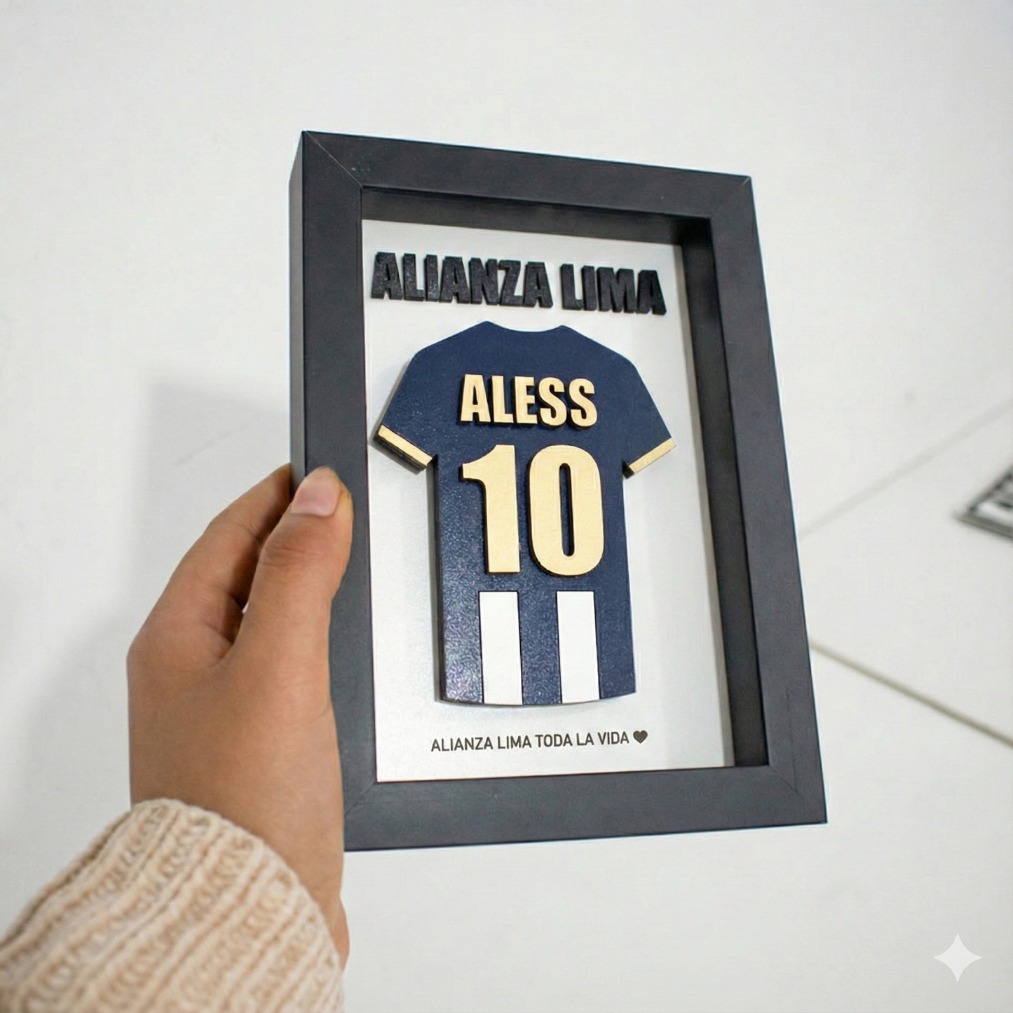 Cuadro personalizado camiseta Alianza 12x17cm sin vidrio