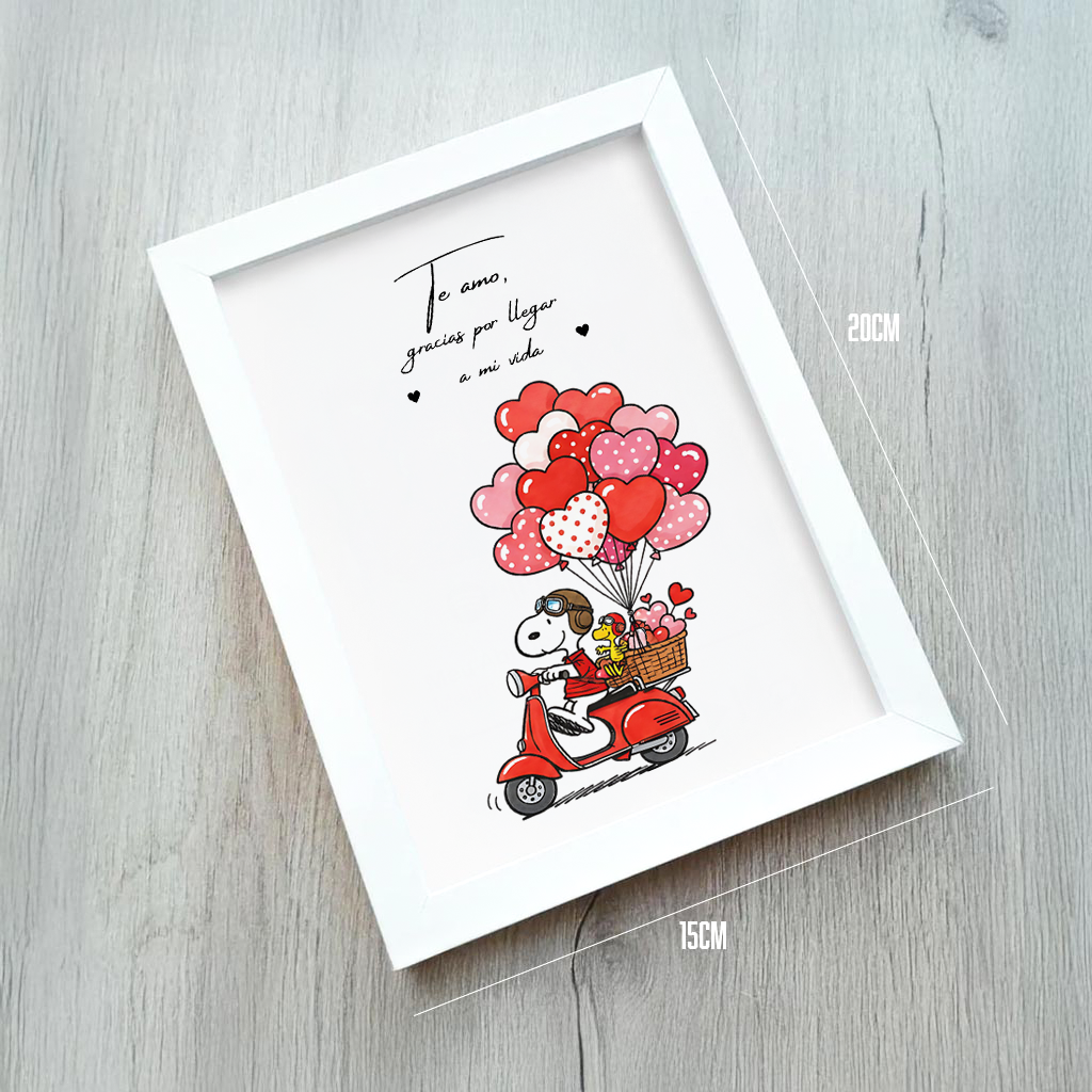 Cuadro con frase personalizado Snoopy 15x20cm