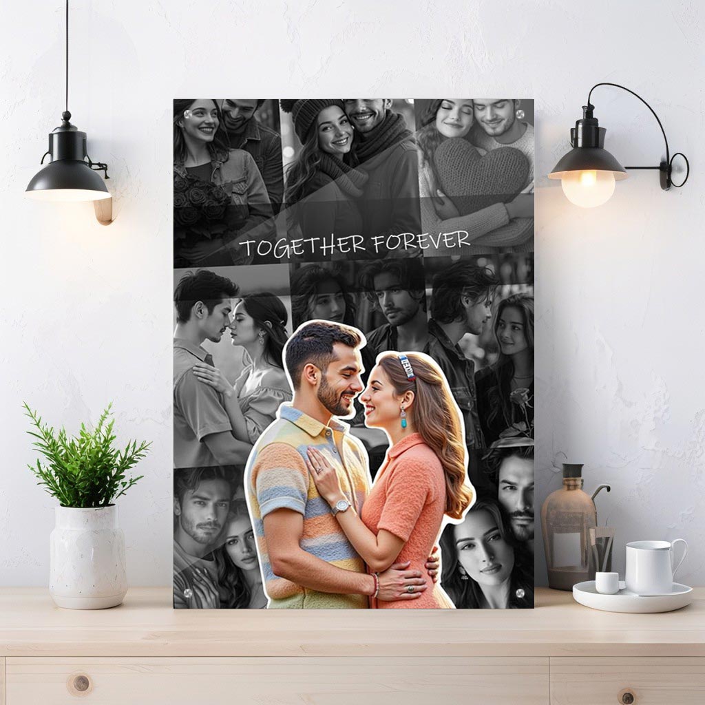 Cuadro personalizado para pareja con collage de fotos | Acrílico A4
