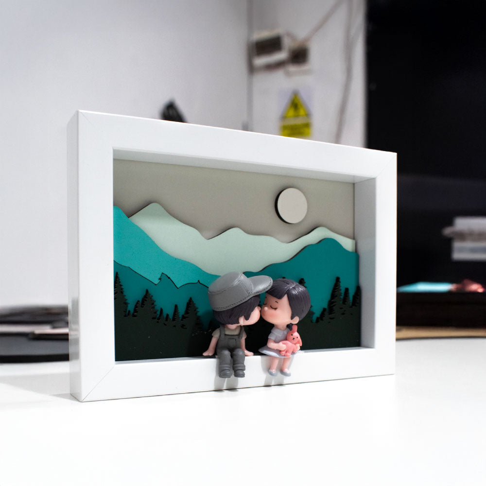 Cuadro 10x15cm para pareja | Fondo 3D