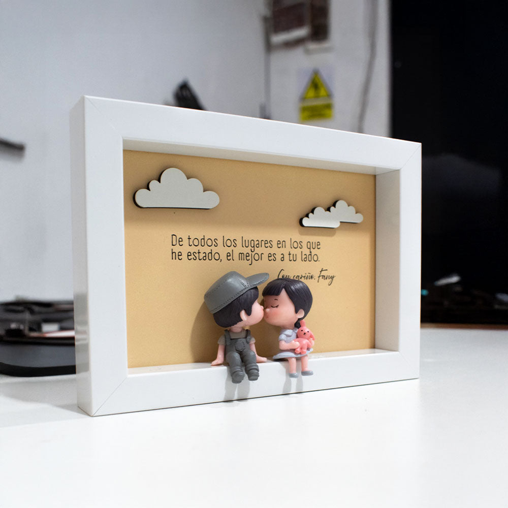 Cuadro Personalizado 10x15cm con Figuras para Parejas | Regalo Único