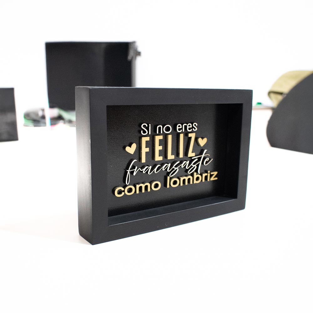 Cuadro decorativo con frase emotivo en relieve 3D