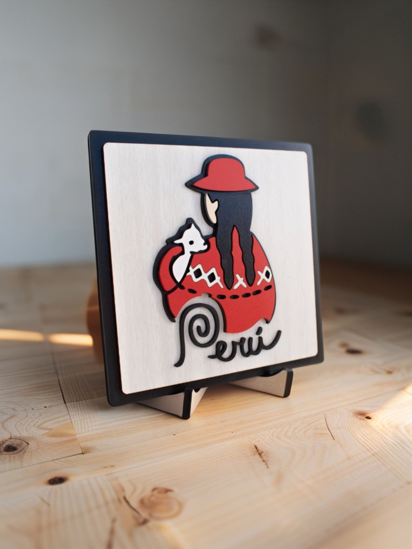 Cuadro Andino Tradición Peruana en madera MDF