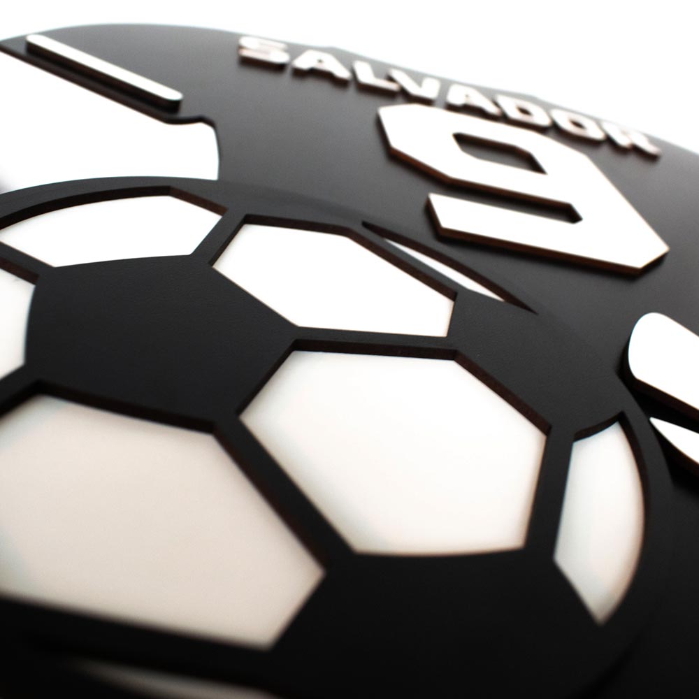 Cuadro Personalizado en MDF – Nombre y Número en Corte Láser ⚽🔥