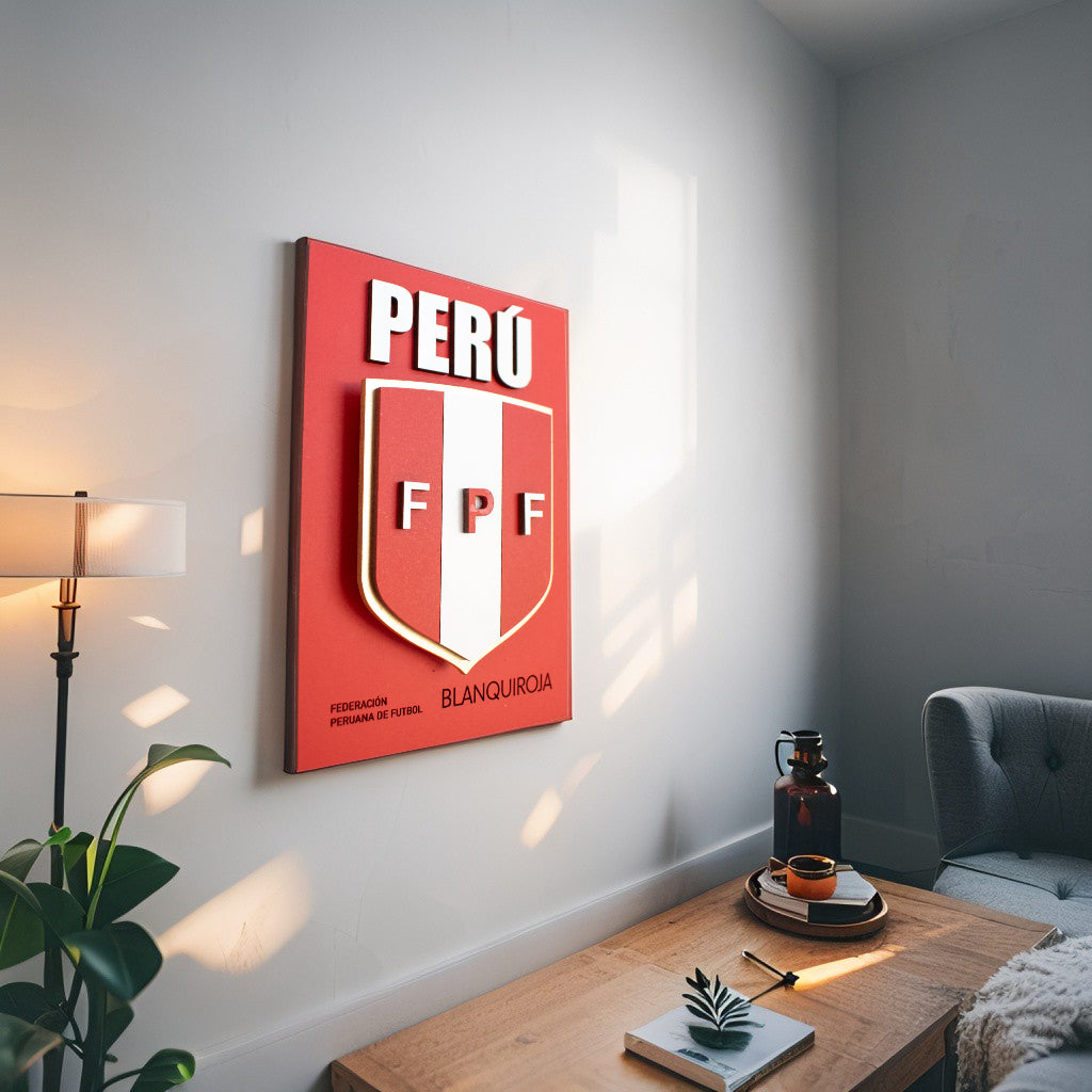 Cuadro madera MDF escudo de Federación Peruana de Futbol