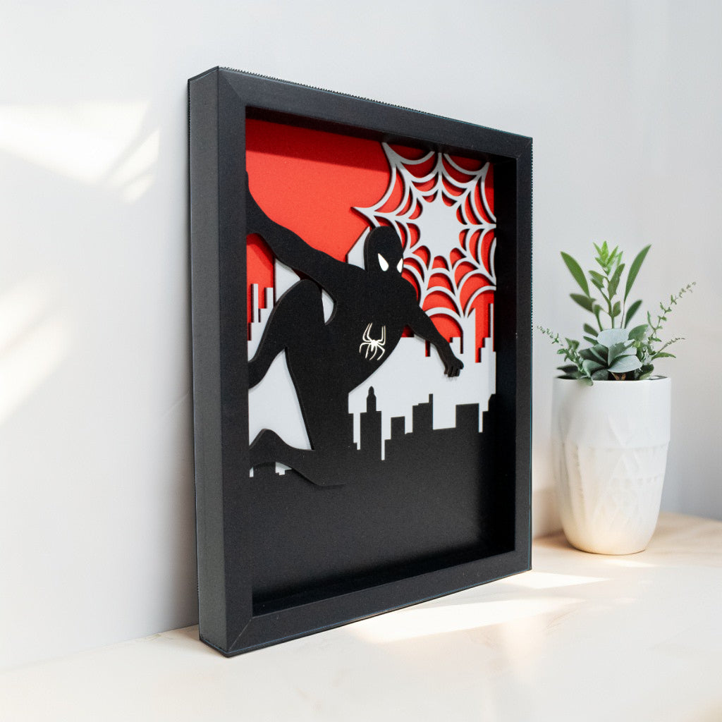 Cuadro de spiderman en madera MDF efecto 3D de 20x25cm