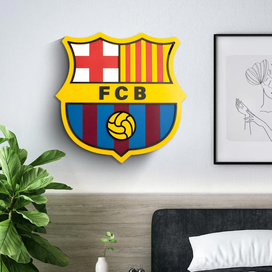 Cuadro Escudo Barcelona a colores en MDF – Decoración 3D para Fanáticos