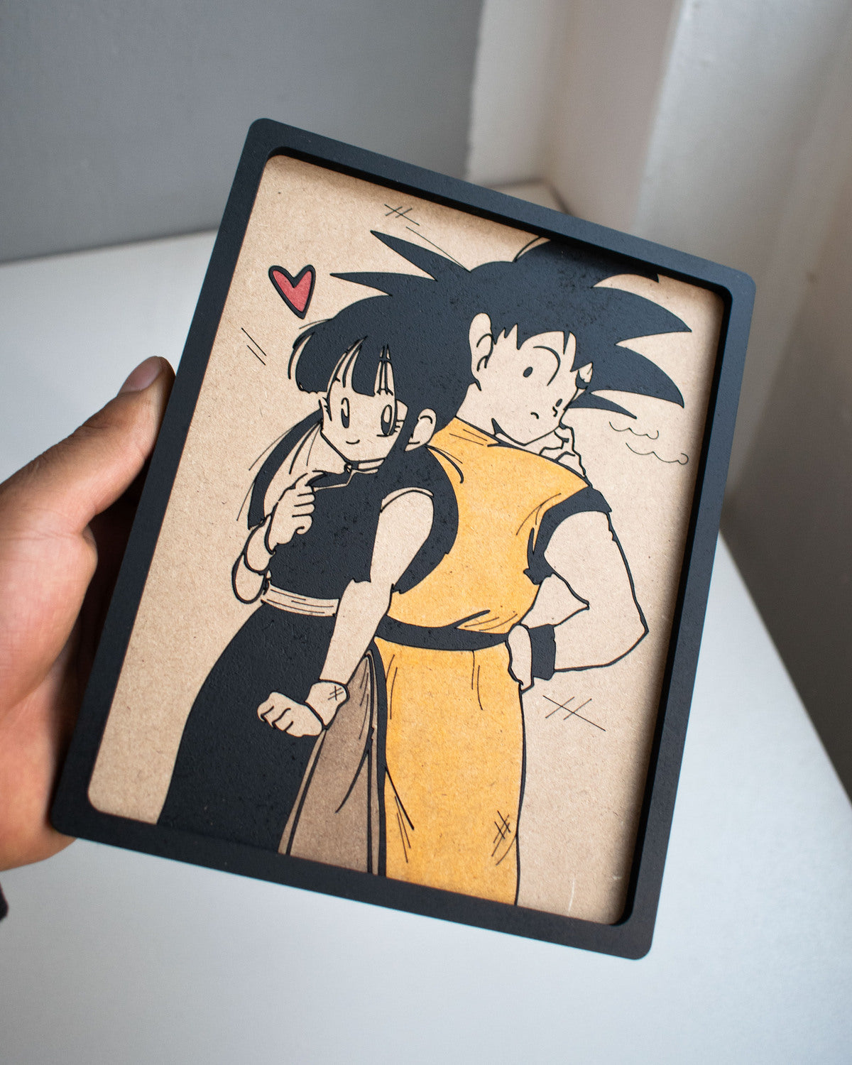 cuadro mdf de goku y milk decoracion para escritorio