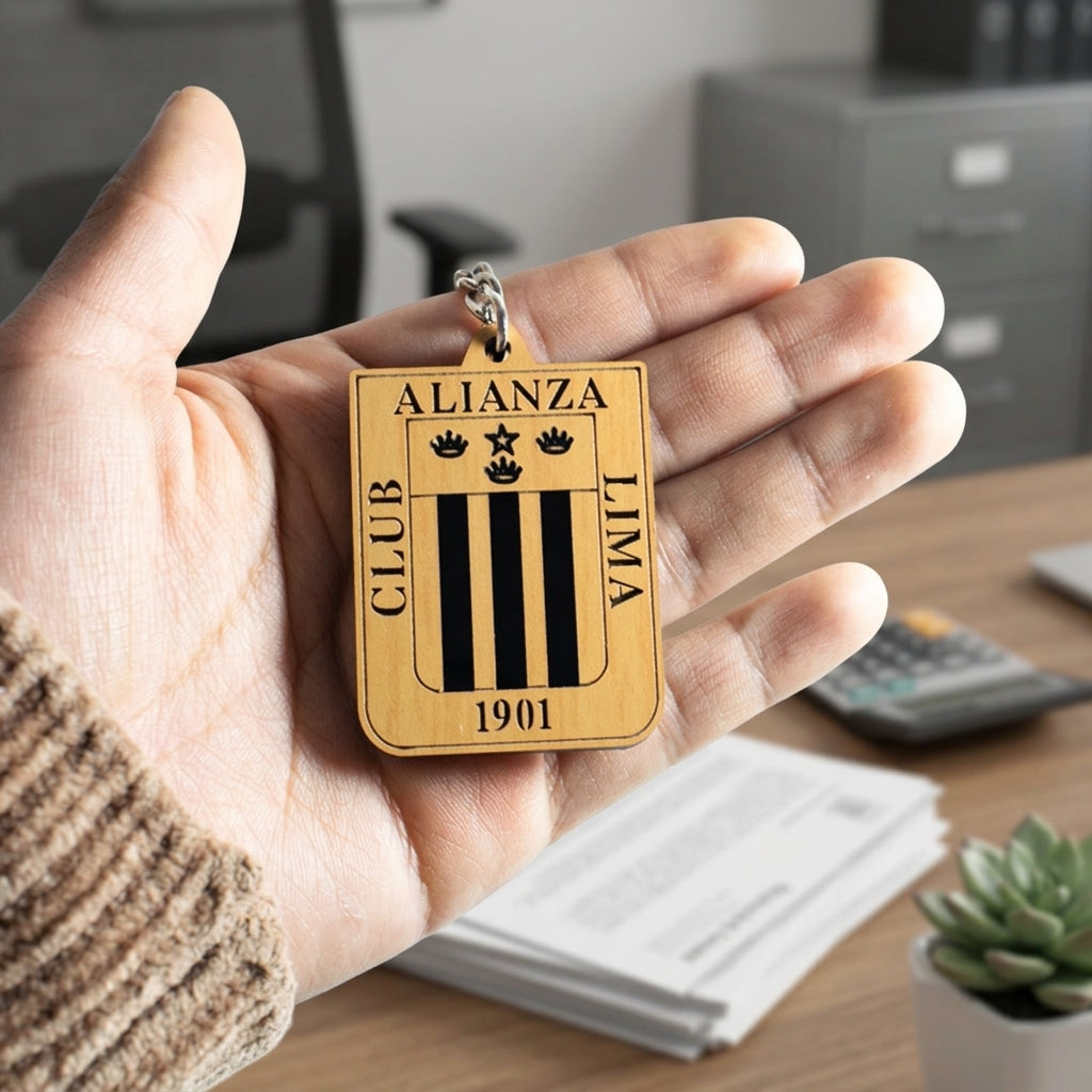 Llavero Alianza lima de madera personalizado