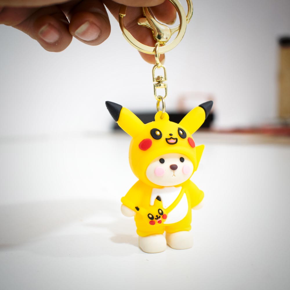 Llavero de Goma Osito con difraz de Pikachu