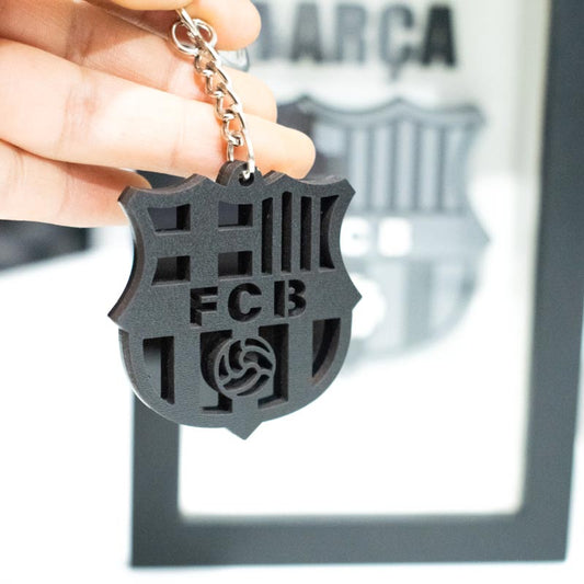 Llavero escudo FC Barcelona Black Edition madera Negro