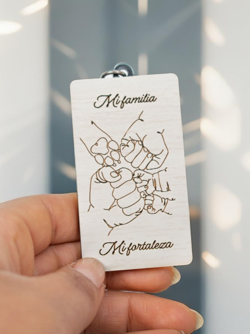 Llavero para Papá "Mi familia, mi fortaleza"