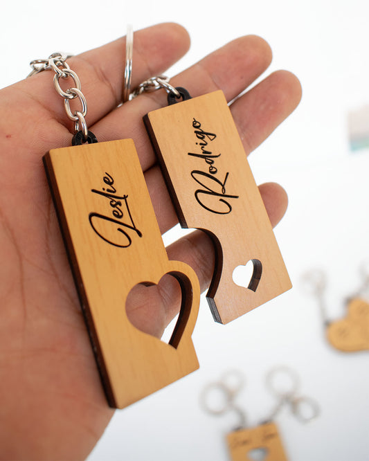 Llavero para pareja con nombres complemento perfecto pack x 2 unidades