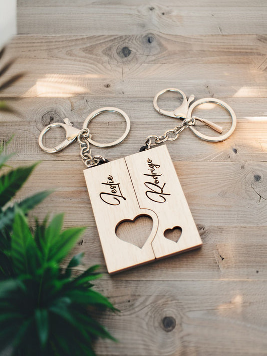 Llaveros para pareja con nombres personalizados duo perfecto pack x 2 unidades