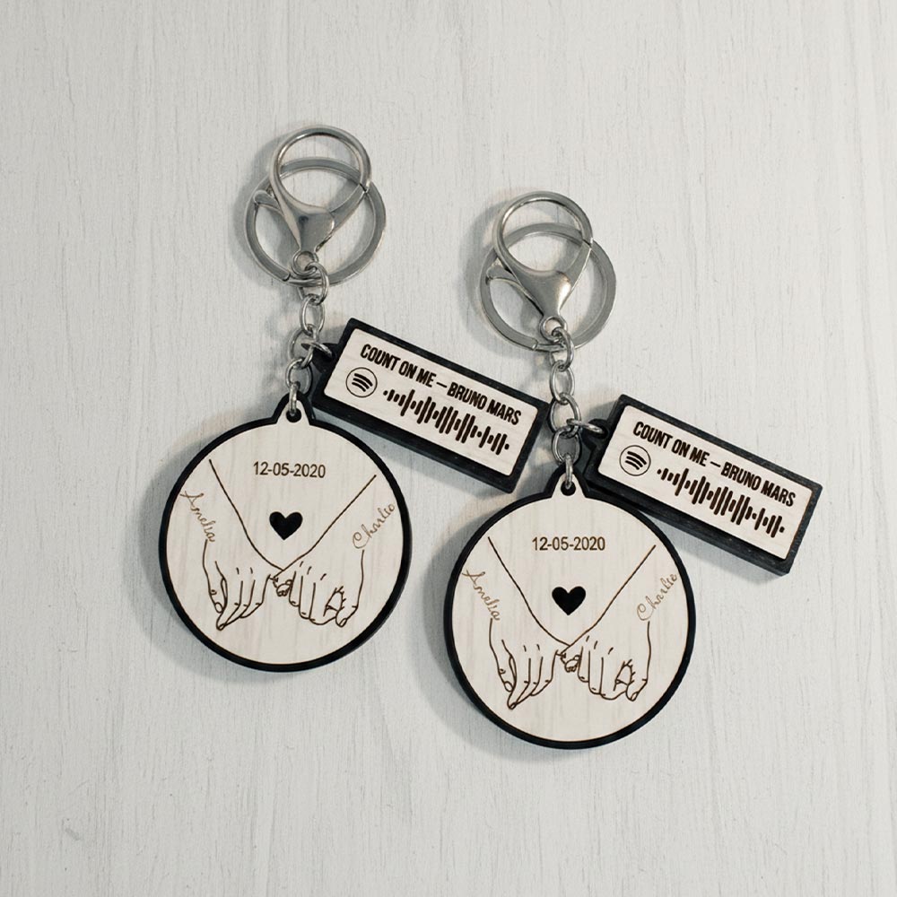 Llavero personalizado Pareja circular