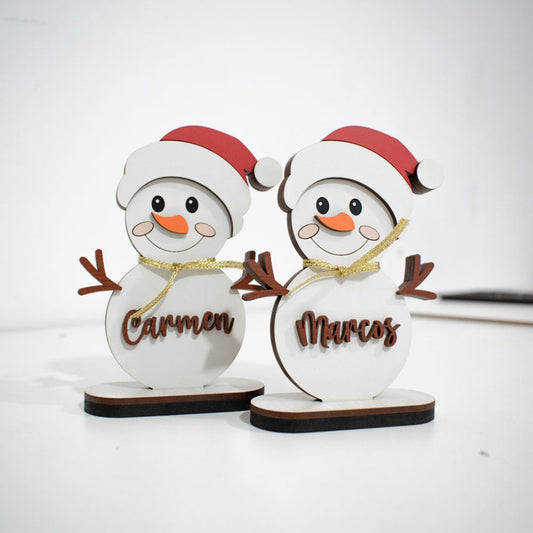 Adorno decorativo para navidad de hombre de nieve personalizado