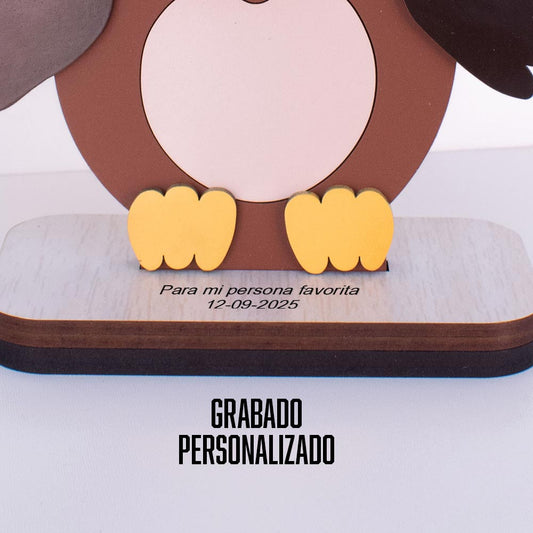 Soporte para lentes madera MDF con diseño de Búho