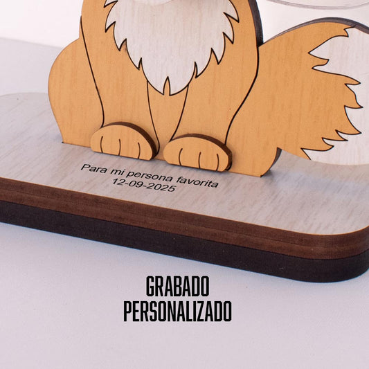 Soporte para lentes madera MDF con diseño de Zorrito