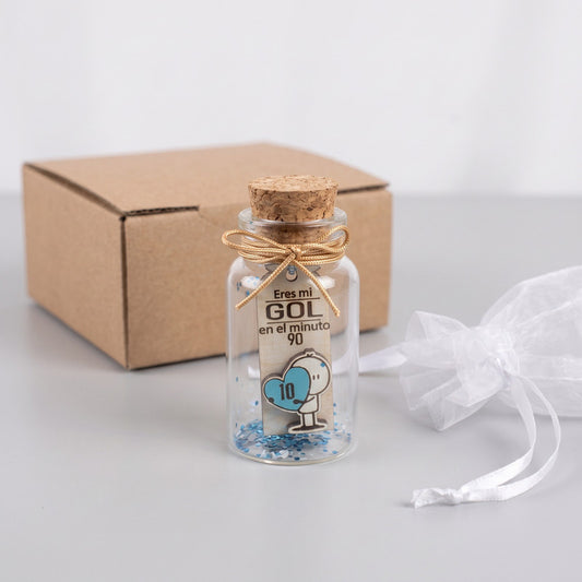 Mini Botellita con Mensaje Fan de Fútbol - Regalo Personalizado