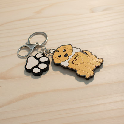 Llavero mascota con nombre personalizado