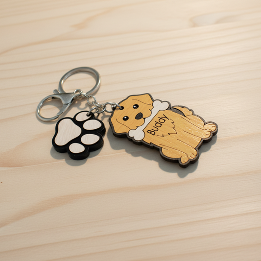 Llavero mascota con nombre personalizado