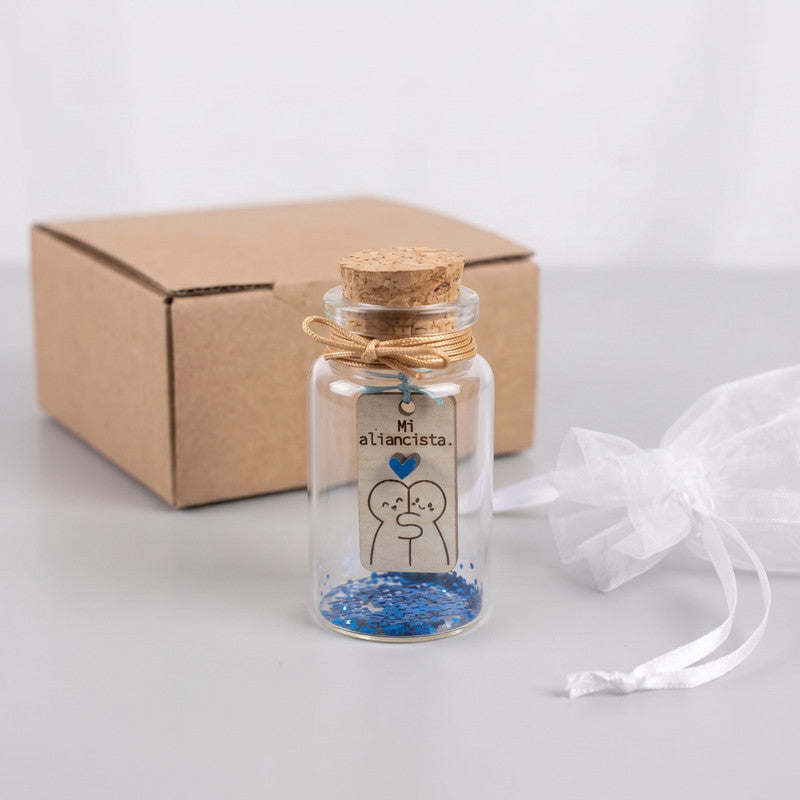 Mini Botellita con Mensaje Alianza Lima - Regalo Hincha Blanquiazul