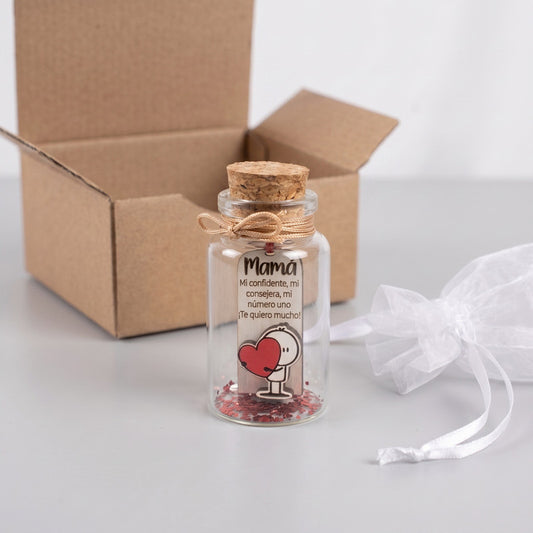Mini Botellita con Mensaje para Mamá - Regalo Día de la Madre