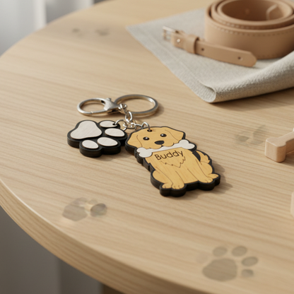 Llavero mascota con nombre personalizado