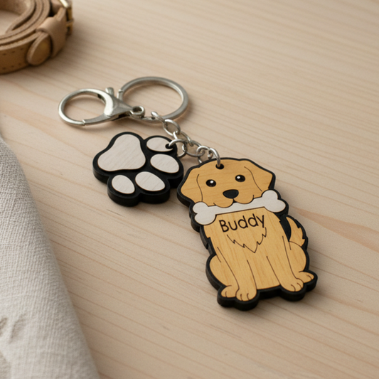 Llavero mascota con nombre personalizado