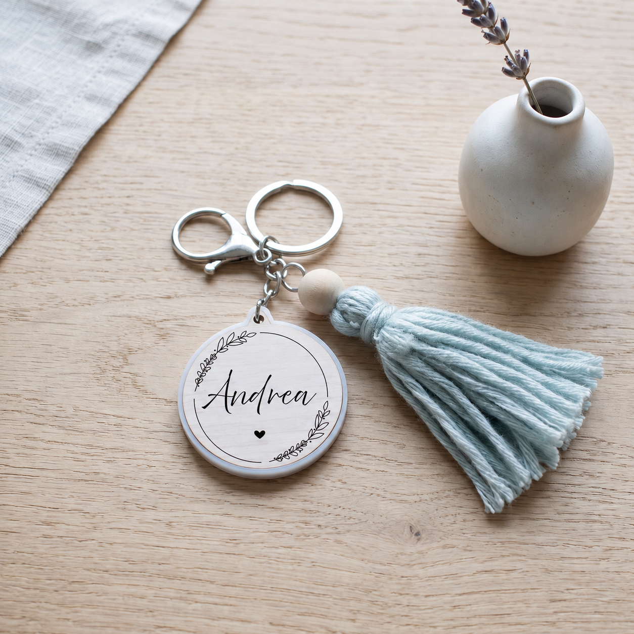 Llavero artesanal personalizado con nombre