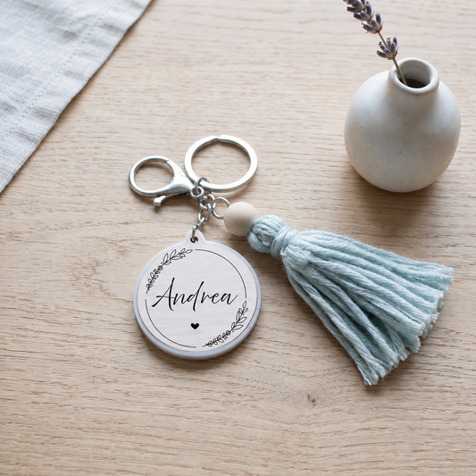 Llavero artesanal personalizado con nombre
