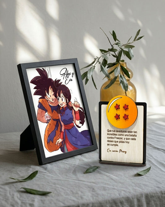 Cuadro personalizado con nombres para parejas 15x20cm + tarjeta personalizado