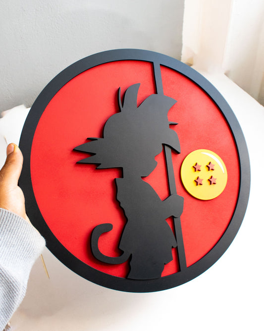 Cuadro Personalizado en MDF de Dragon Ball con Goku Niño
