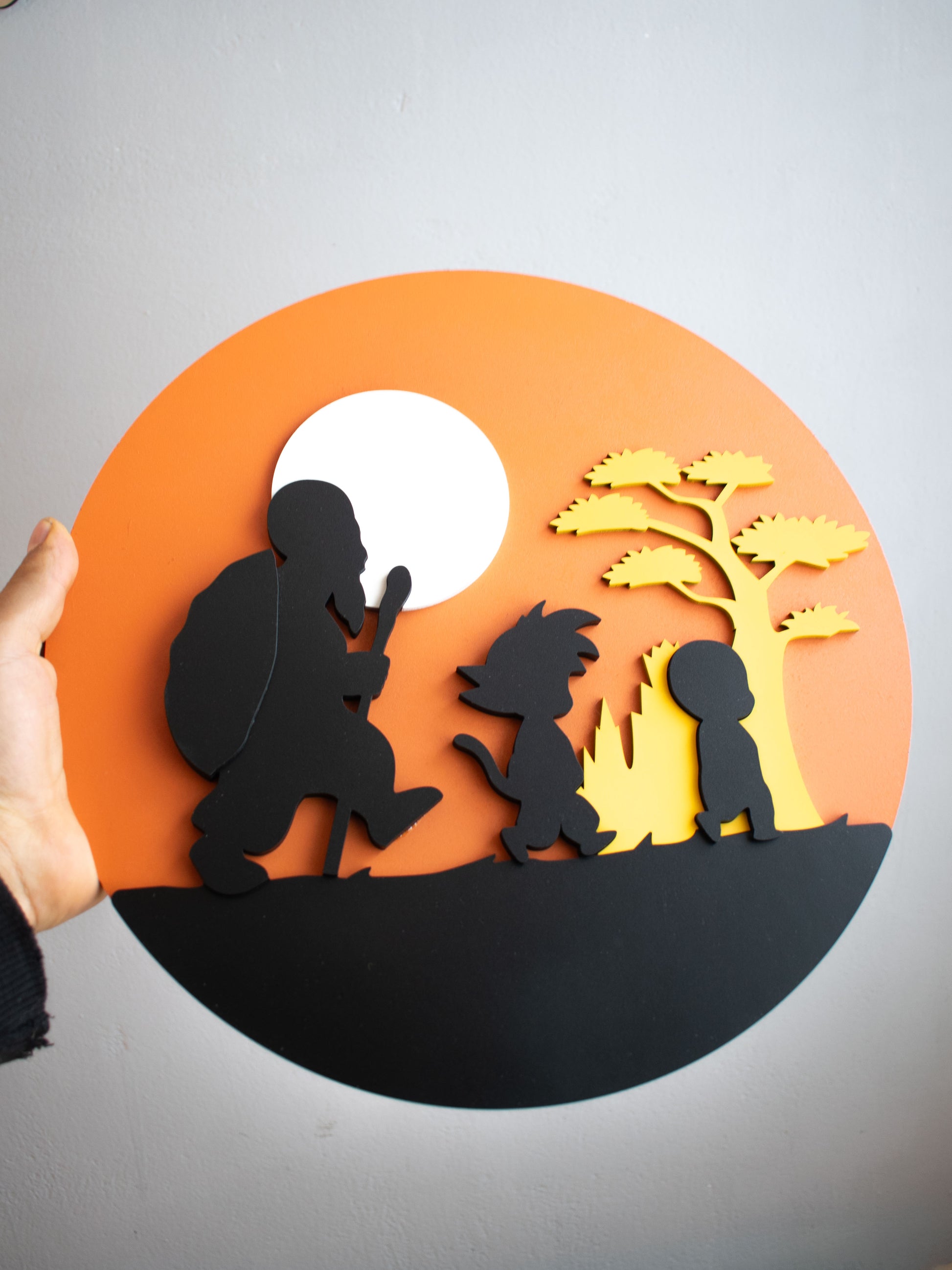 Cuadro Personalizado en MDF de Dragon Ball con Roshi, Goku y Krilin