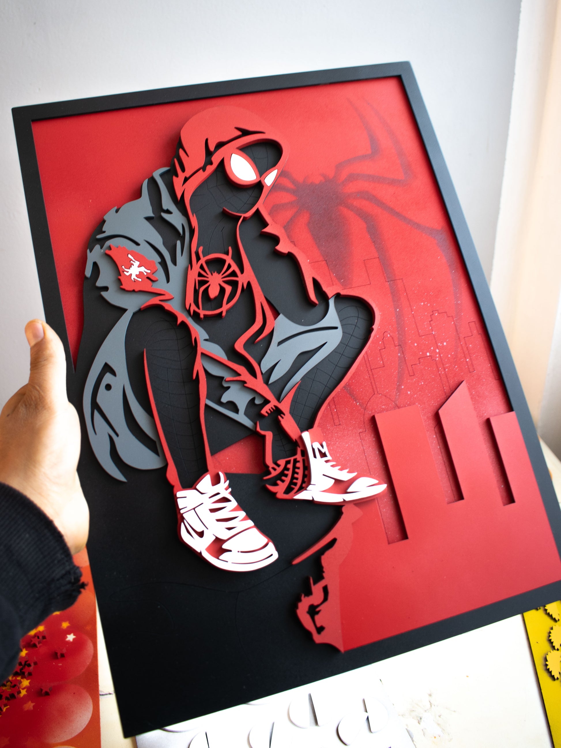 Cuadro de Spiderman Miles Morales en MDF