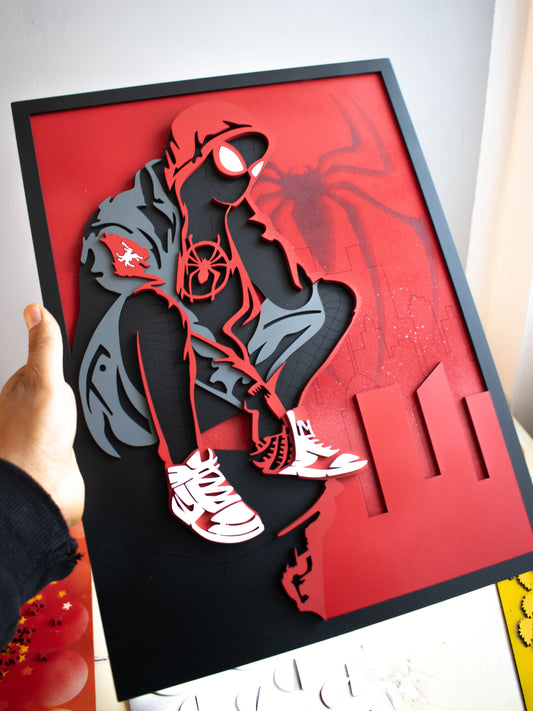 Cuadro de Spiderman Miles Morales en MDF