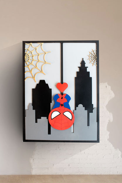 Decoración de Spiderman Bebé en MDF – Ideal para Escritorio o Estante