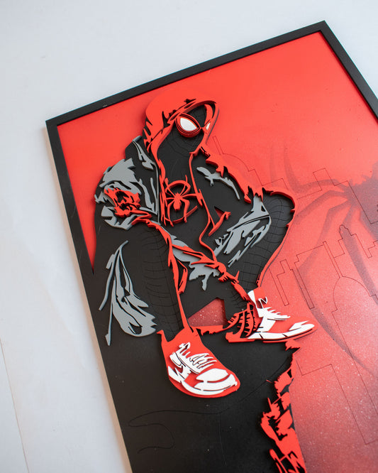 Cuadro de Spiderman Miles Morales en MDF – Diseño Exclusivo